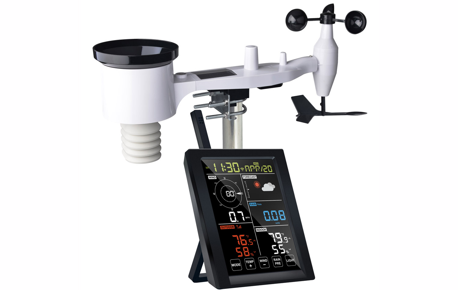 WN1980 WiFi Color Screen Weather Station with 5in1 Sensor Wifi